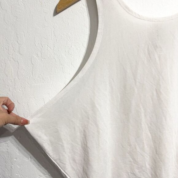 Varley Buckley Tank Size Small White Dropped Armholes Back Slit Activewear Loose - Picture 2 of 5
